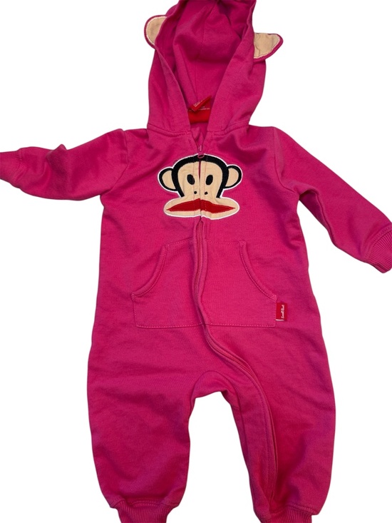 Paul Frank Other - Paul Frank one piece jumpsuit bodysuit pink zip-up hoodie Julius the monkey logo